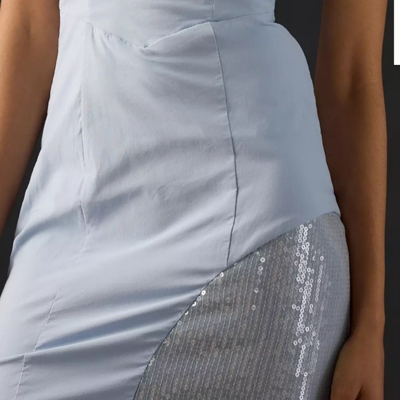 Anthropologie Strapless Slim Midi Dress Soft French Blue Size 00 - Picture 6 of 13